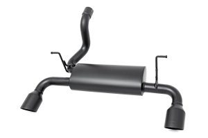 Jeep Wrangler Performance Exhaust - Rough Country - Dual Outlet - Matte Black - '21-'24